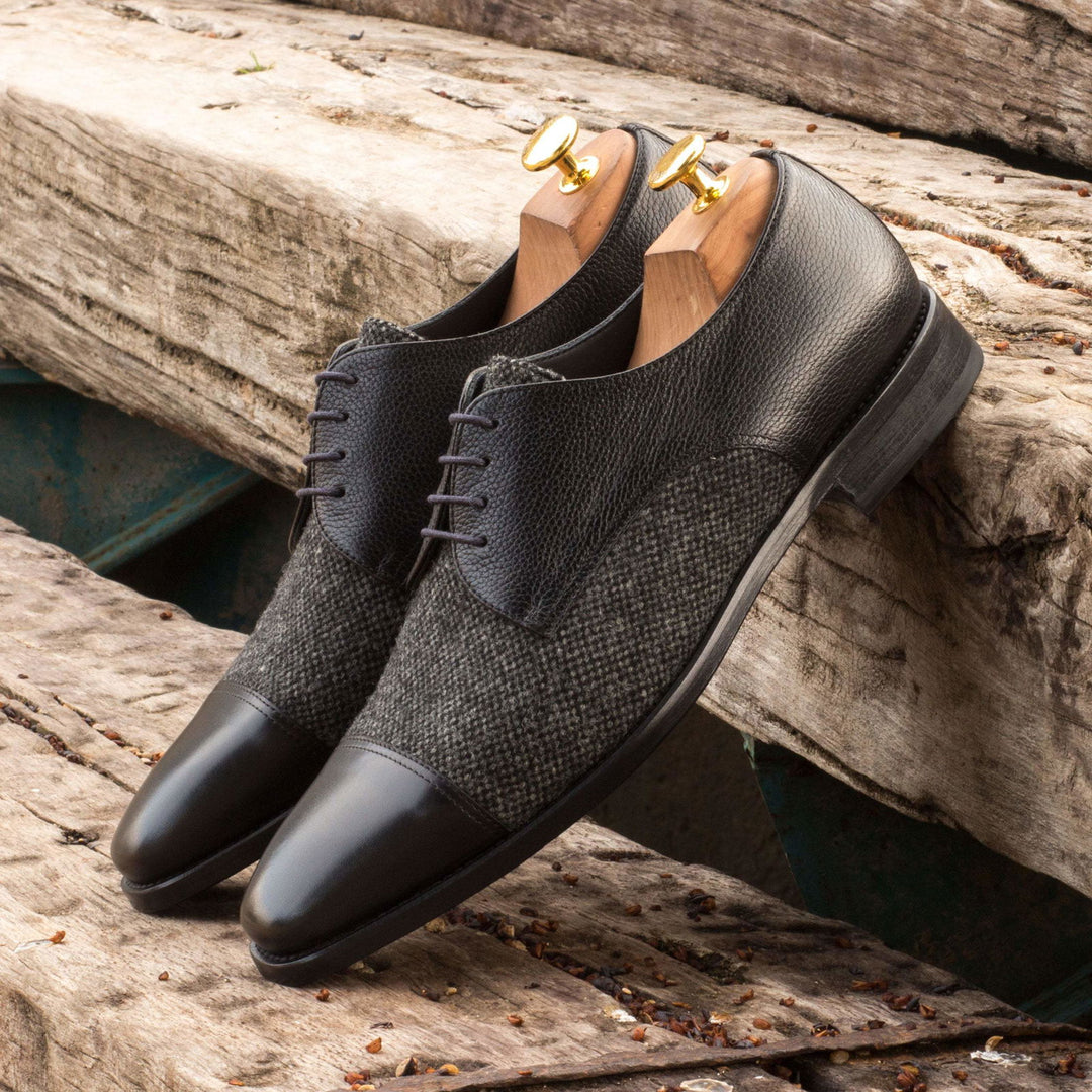 Derby-Painted Full Grain, Box Calf, Sartorial, Black, Grey 1-MERRIMIUM-WS