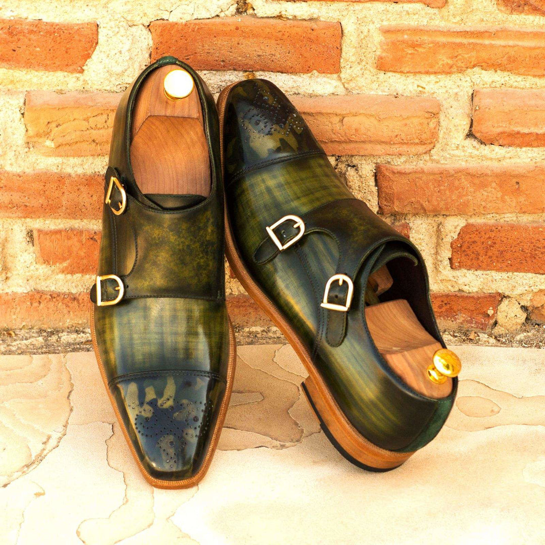 Double Monk-Camo Patina, Patina, Kid Suede, Green 1-MERRIMIUM-WS