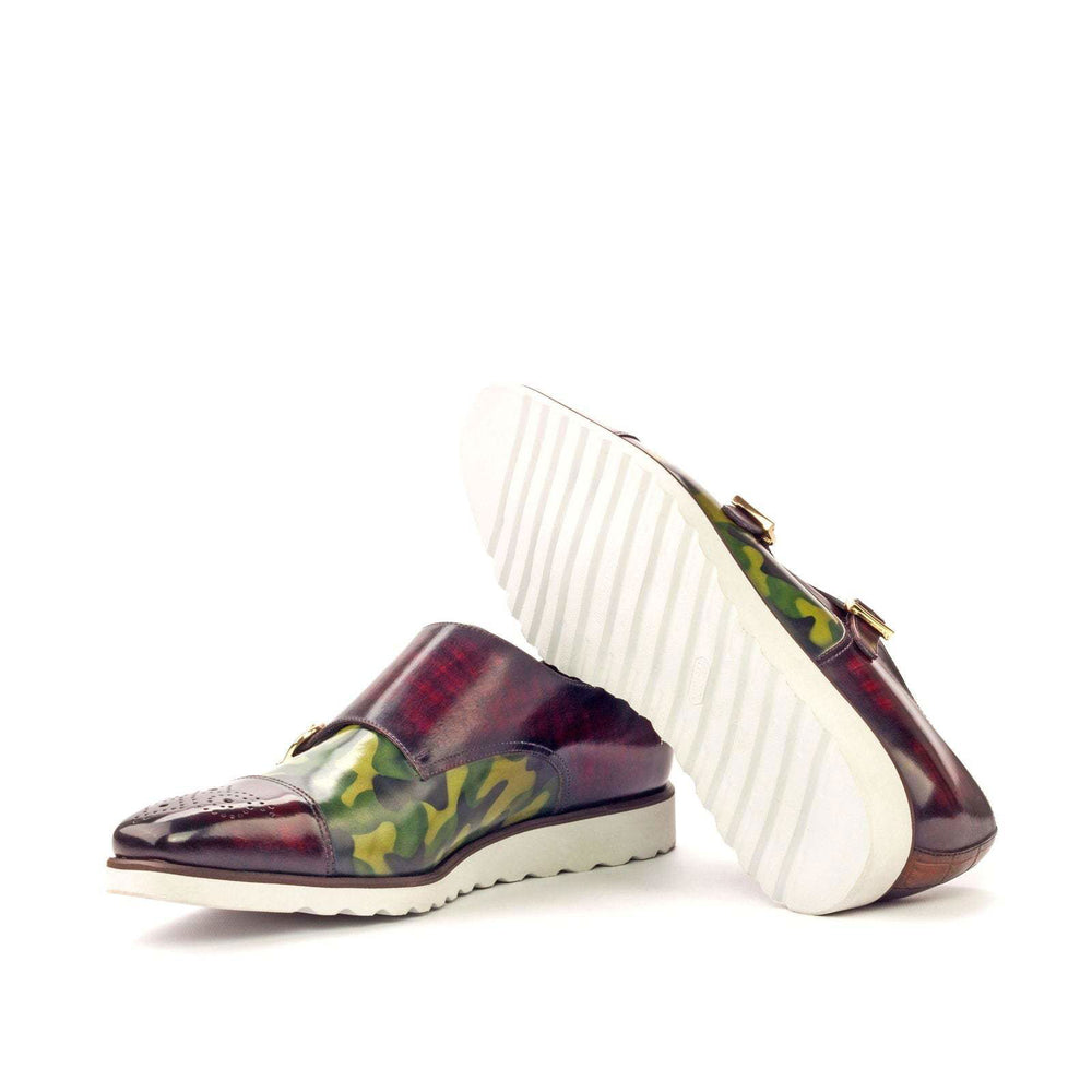 Double Monk-Camo Patina, Patina, Painted Croco, Green, Burgundy, Brown 2-MERRIMIUM-WS