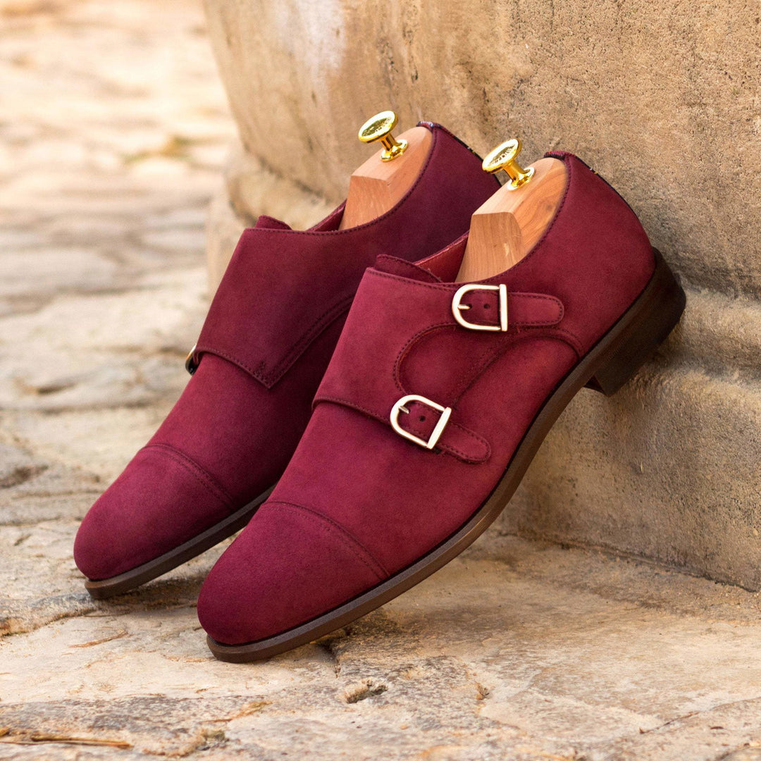 Double Monk-Kid Suede, Sartorial, Burgundy, Blue 1-MERRIMIUM--GID-1365-3224-wholesale