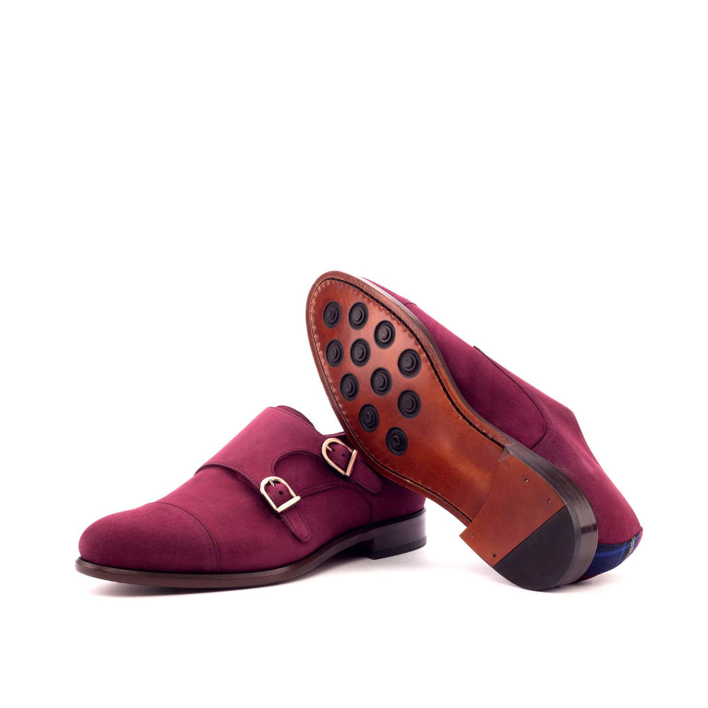 Double Monk-Kid Suede, Sartorial, Burgundy, Blue 2-MERRIMIUM-wholesale