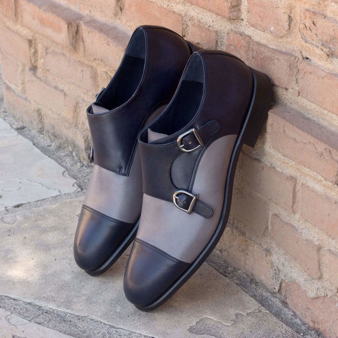 Double Monk-Painted Calf, Blue, Grey 1-MERRIMIUM-WS