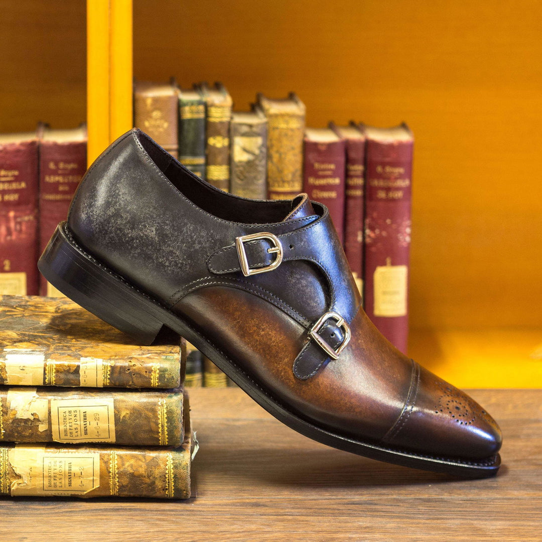 Double Monk-Patina, Dark Brown, Grey 1-MERRIMIUM-WS