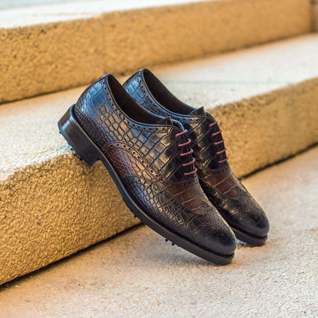 Full Brogue-Painted Croco, Brown, Black 1-MERRIMIUM--GID-1414-3001-wholesale