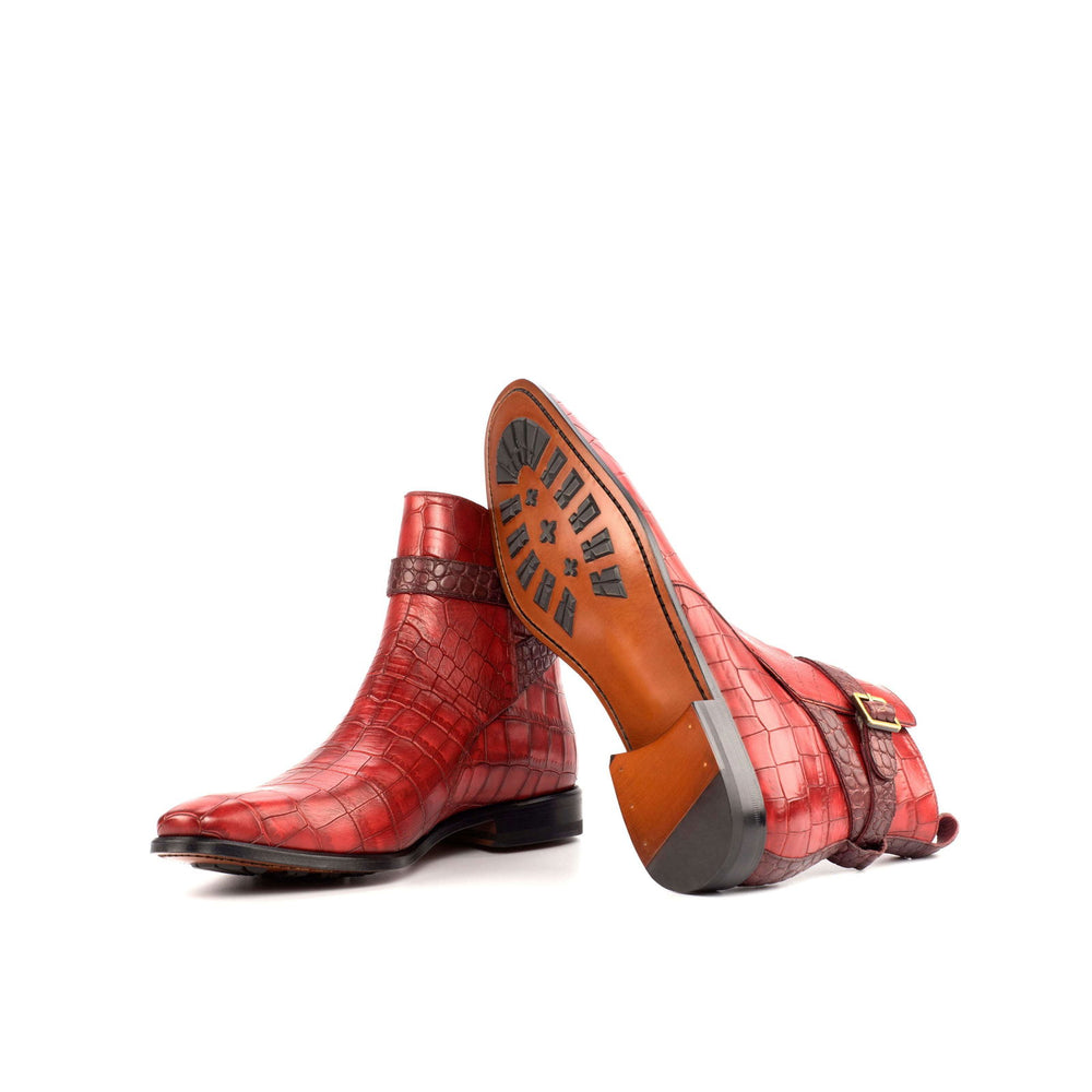 Jodhpur-Painted Croco, Red, Burgundy 2-MERRIMIUM-WS
