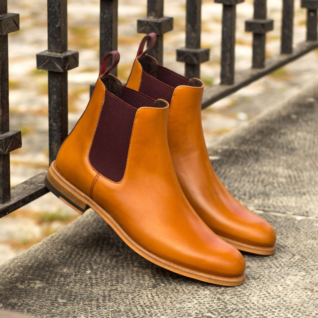 Ladies' Chelsea Boot-Painted Calf, Burgundy, Brown 1-MERRIMIUM-WS