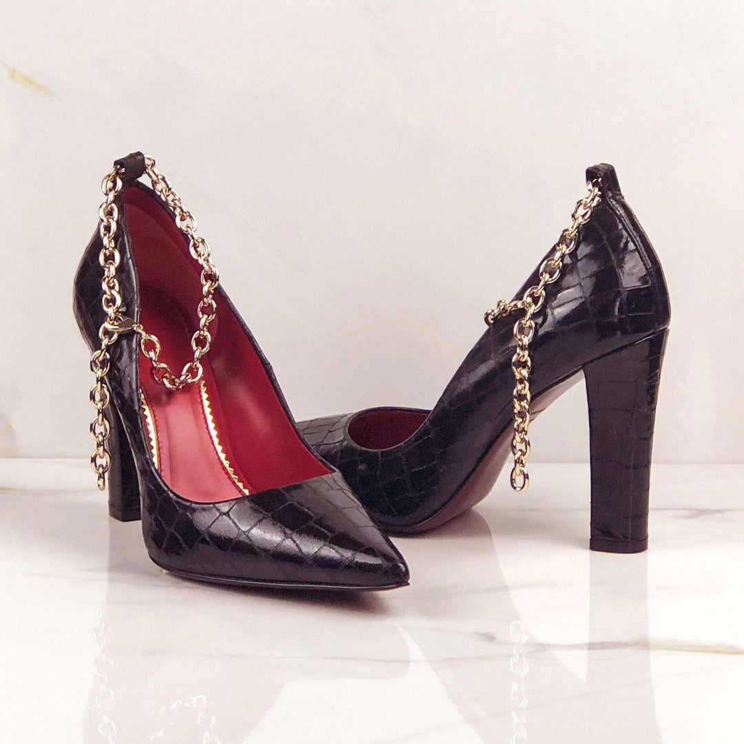 Ladies' Florence-Animal Print Leather, Croco Black 1-MERRIMIUM-WS