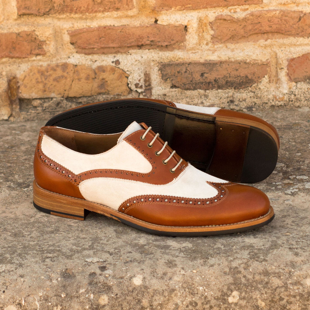 Ladies' Full Brogue-Kid Suede, Box Calf, White, Brown 1-MERRIMIUM-WS