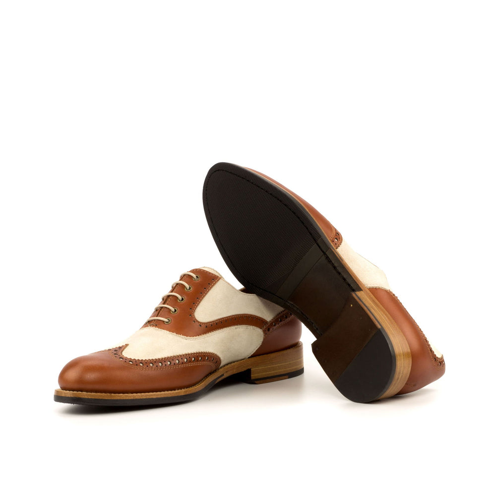 Ladies' Full Brogue-Kid Suede, Box Calf, White, Brown 2-MERRIMIUM-WS