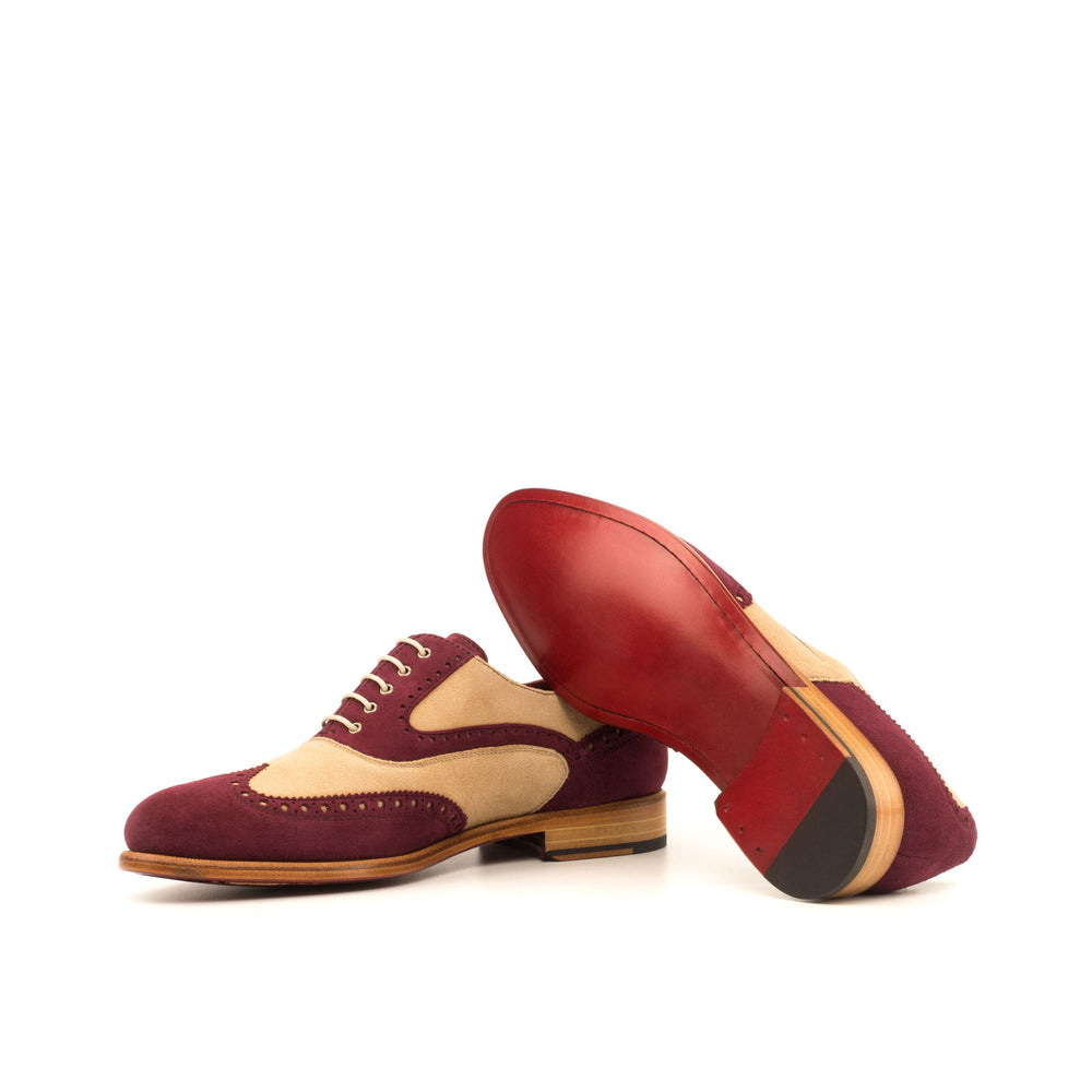 Ladies' Full Brogue-Kid Suede, Burgundy, Brown 2-MERRIMIUM-WS