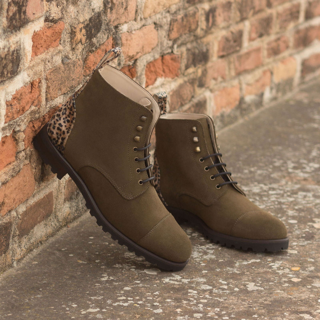 Ladies' Lace Up Captoe Boot-Lux Suede, Sartorial, Green, Brown 1-MERRIMIUM--GID-2372-3123-wholesale