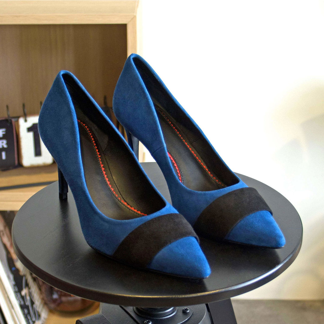 Ladies' Milan-Italian Suede, Deep Blue, Luxury Black 1-MERRIMIUM-WS