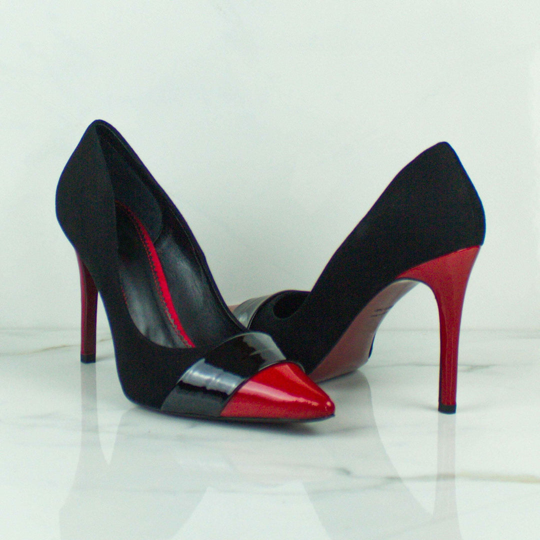 Ladies' Milan-Super Soft Patent, Italian Suede, Passion Red, Luxury Black 1-MERRIMIUM-WS