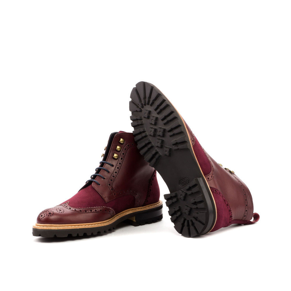 Ladies' Military Brogue-Kid Suede, Painted Calf, Box Calf, Burgundy 2-MERRIMIUM-WS