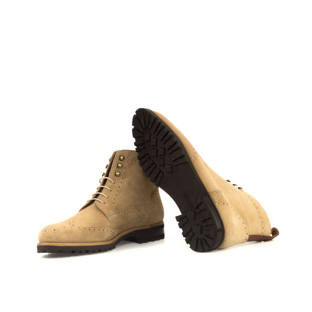 Ladies' Military Brogue-Kid Suede, Painted Calf, Brown 2-MERRIMIUM-WS