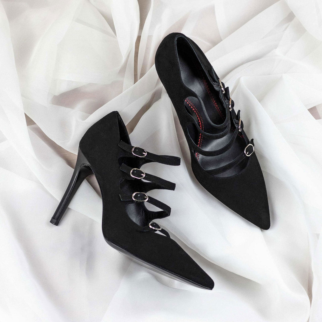 Ladies' Venice-Italian Suede, Nappa Kaiser, Luxury Black 1-MERRIMIUM-WS
