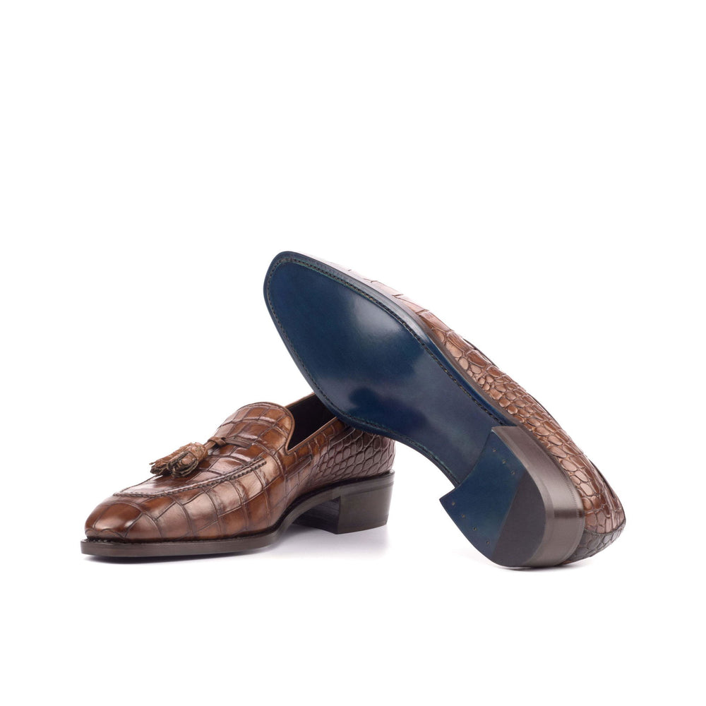 Loafer-Box Calf, Painted Croco, Brown 2-MERRIMIUM-WS