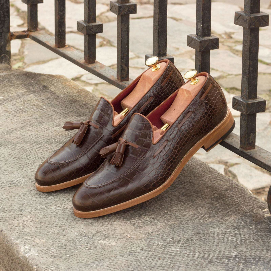 Loafer-Box Calf, Painted Croco, Burgundy, Brown 1-MERRIMIUM--GID-1370-2684-wholesale