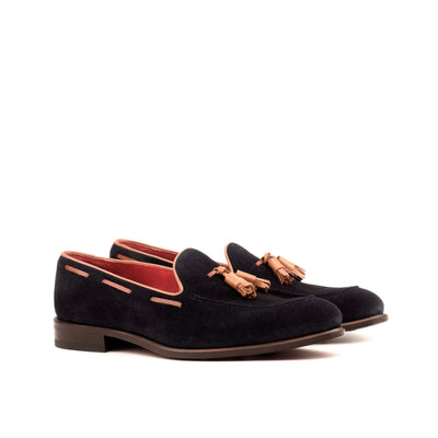 Loafer-Painted Calf, Suede, Brown, Blue 4-MERRIMIUM
