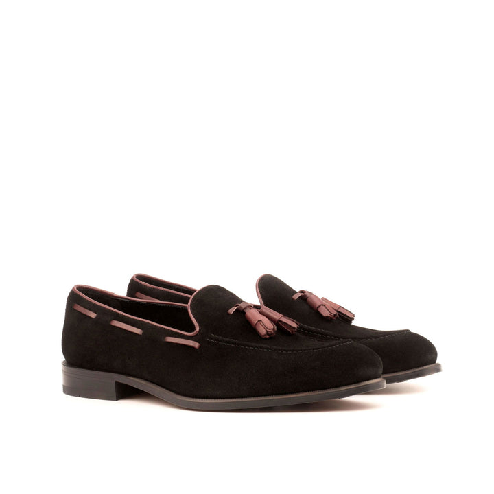 Loafer-Painted Calf, Suede, Burgundy, Black 4-MERRIMIUM