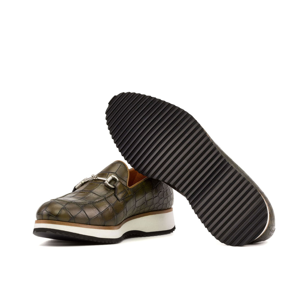 Loafer-Painted Croco, Box Calf, Green, Brown 2-MERRIMIUM-WS