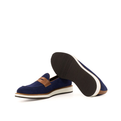 Loafer-Suede, Painted Calf, Blue, Brown 2-MERRIMIUM