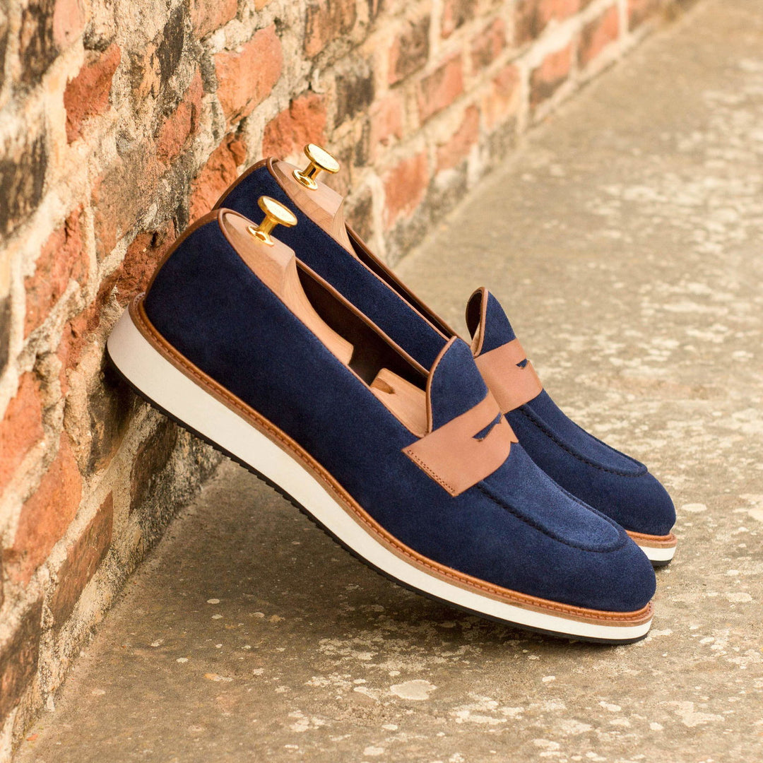 Loafer-Suede, Painted Calf, Blue, Brown 1-MERRIMIUM--GID-2870-4005