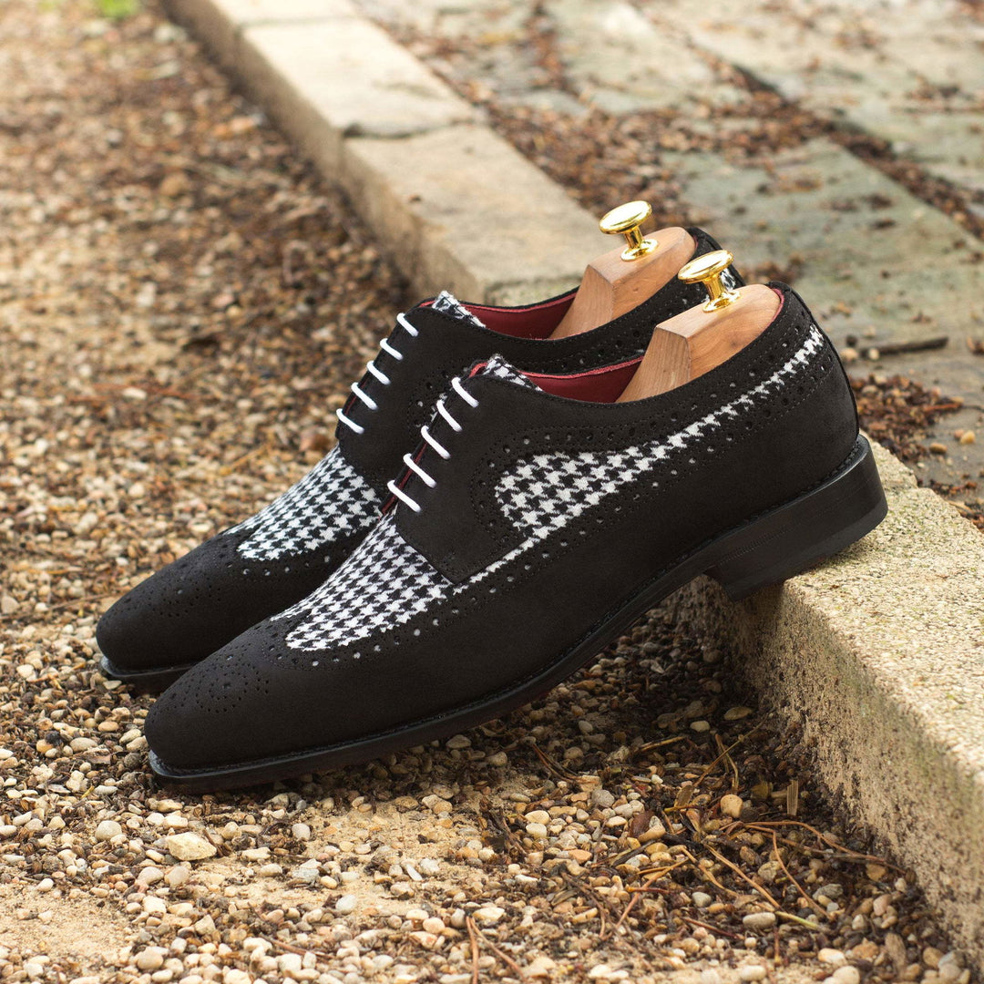 Longwing Blucher-Lux Suede, Sartorial, Black 1-MERRIMIUM-WS