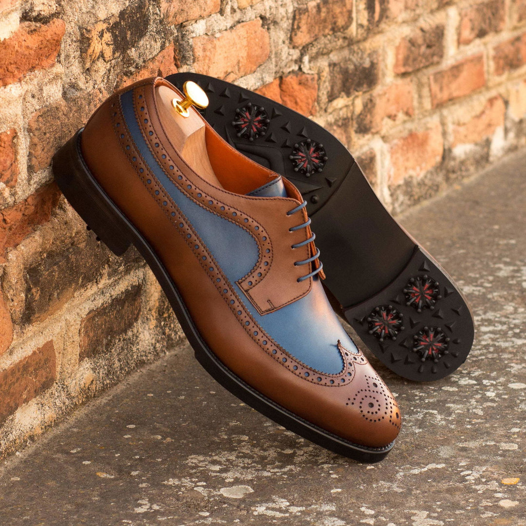 Longwing Blucher-Painted Calf, Blue, Brown 1-MERRIMIUM-WS