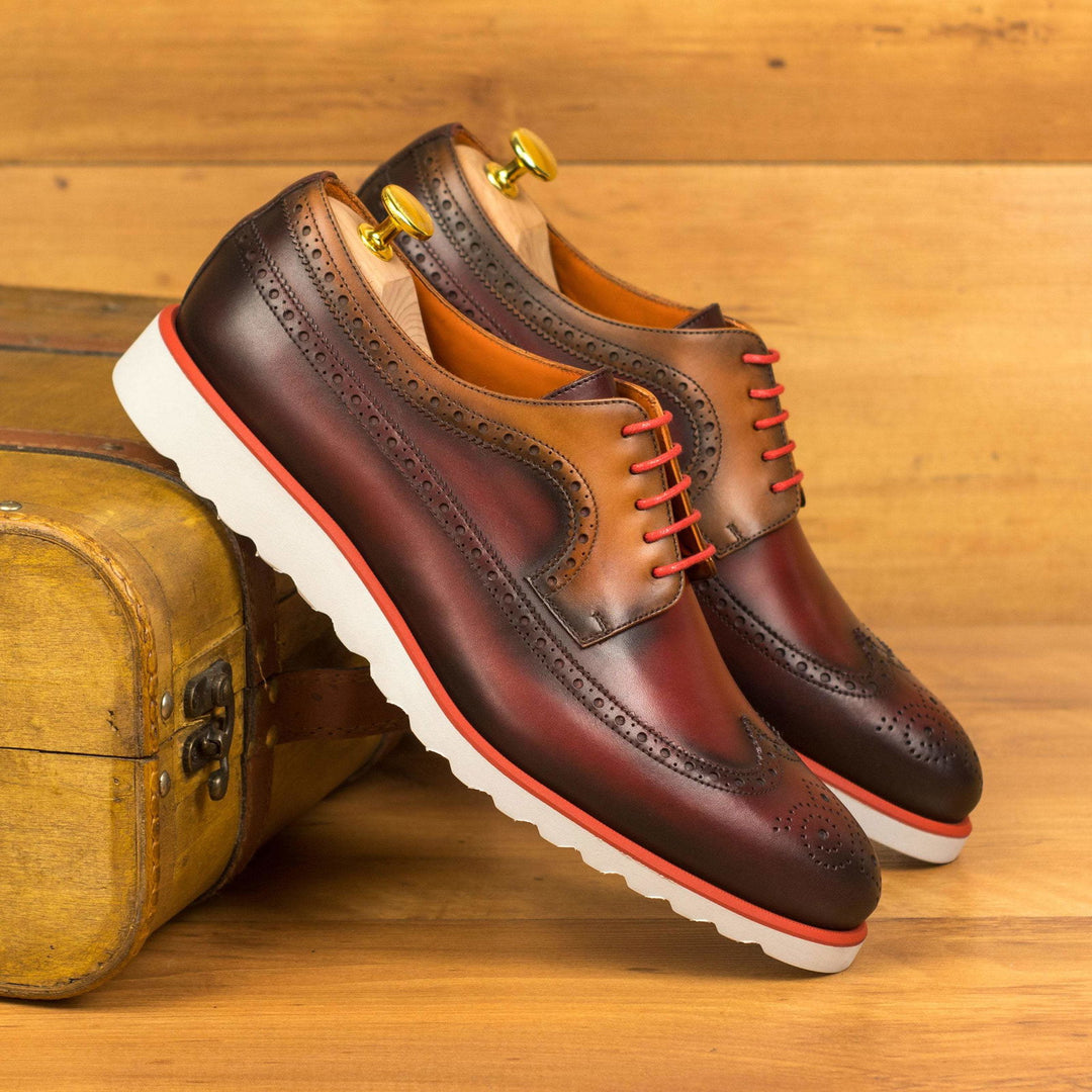 Longwing Blucher-Painted Calf, Red, Brown 1-MERRIMIUM-WS