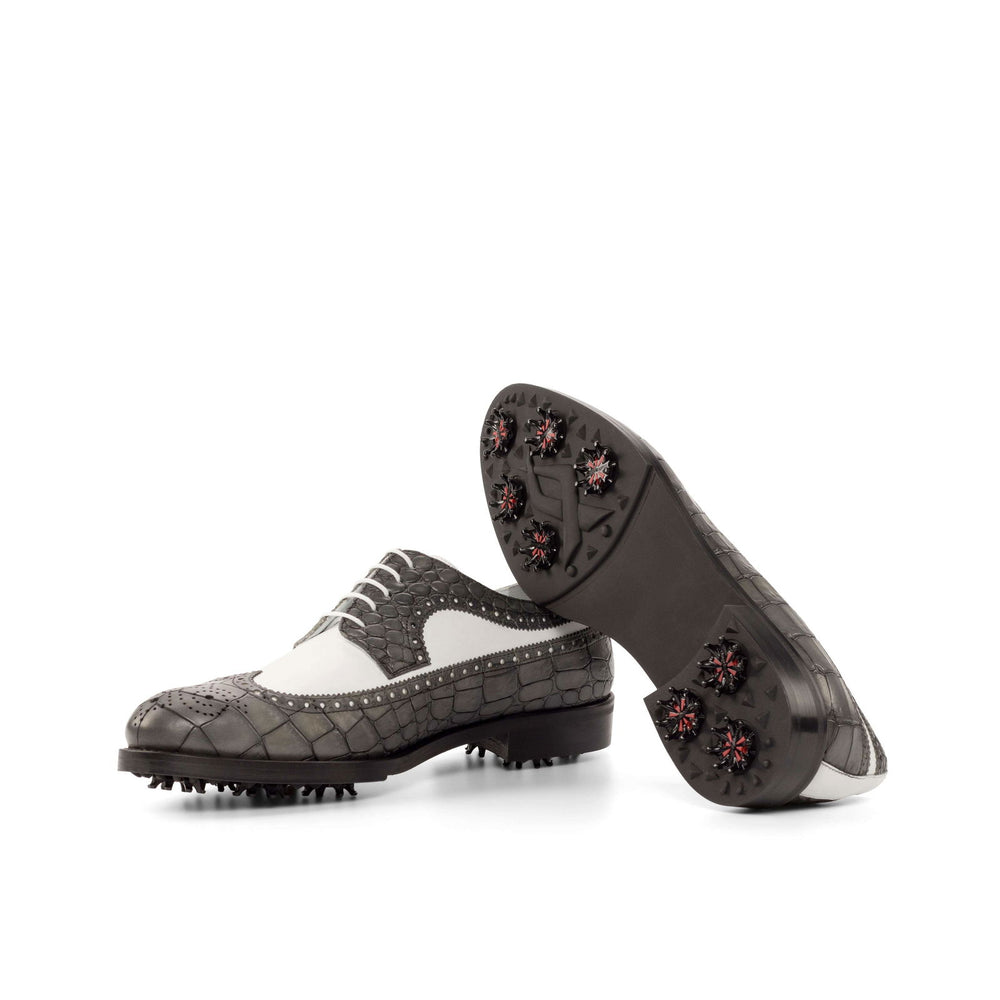 Longwing Blucher-Painted Croco, Box Calf, Grey, White 2-MERRIMIUM-WS