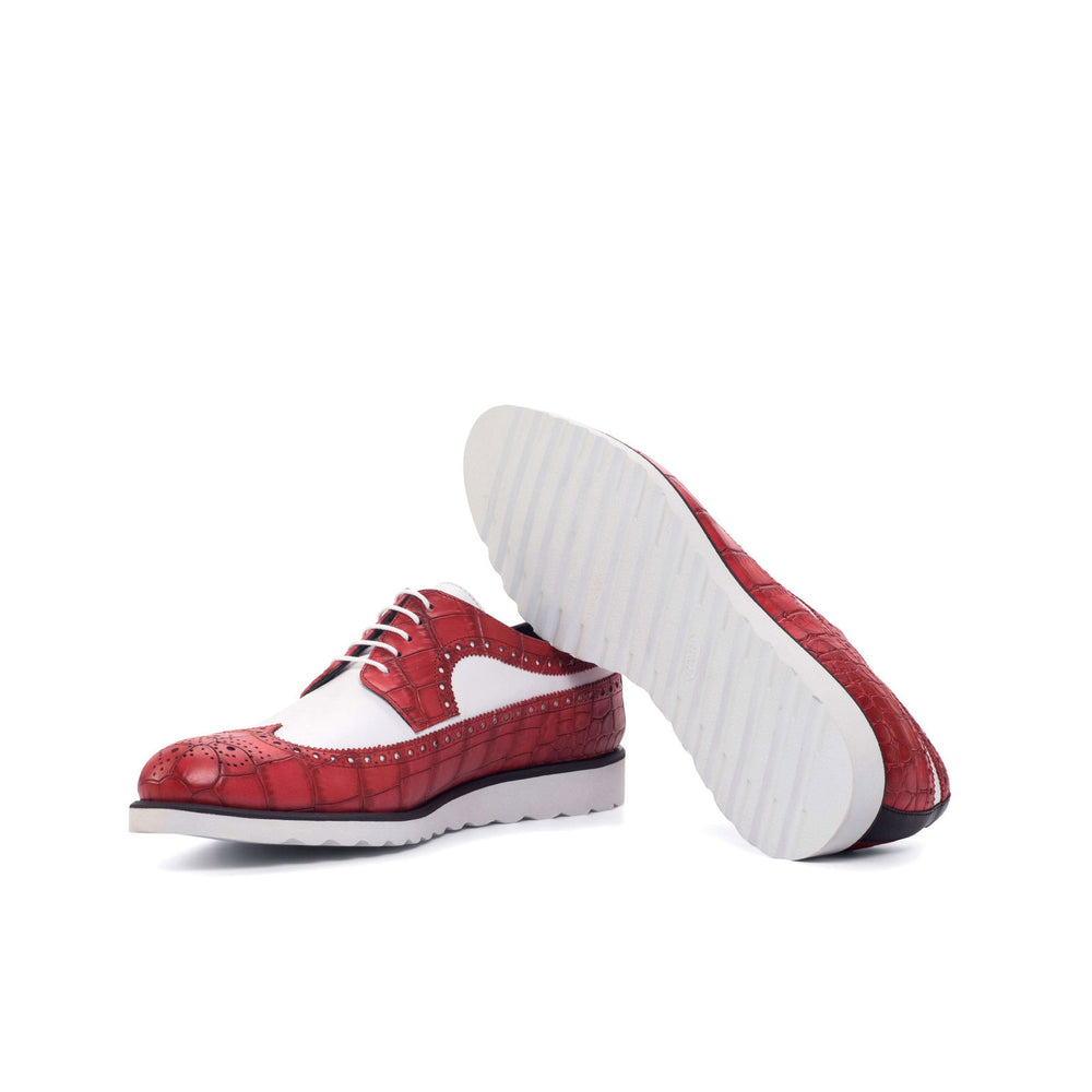 Longwing Blucher-Painted Croco, Box Calf, Red, White, Black 2-MERRIMIUM-WS