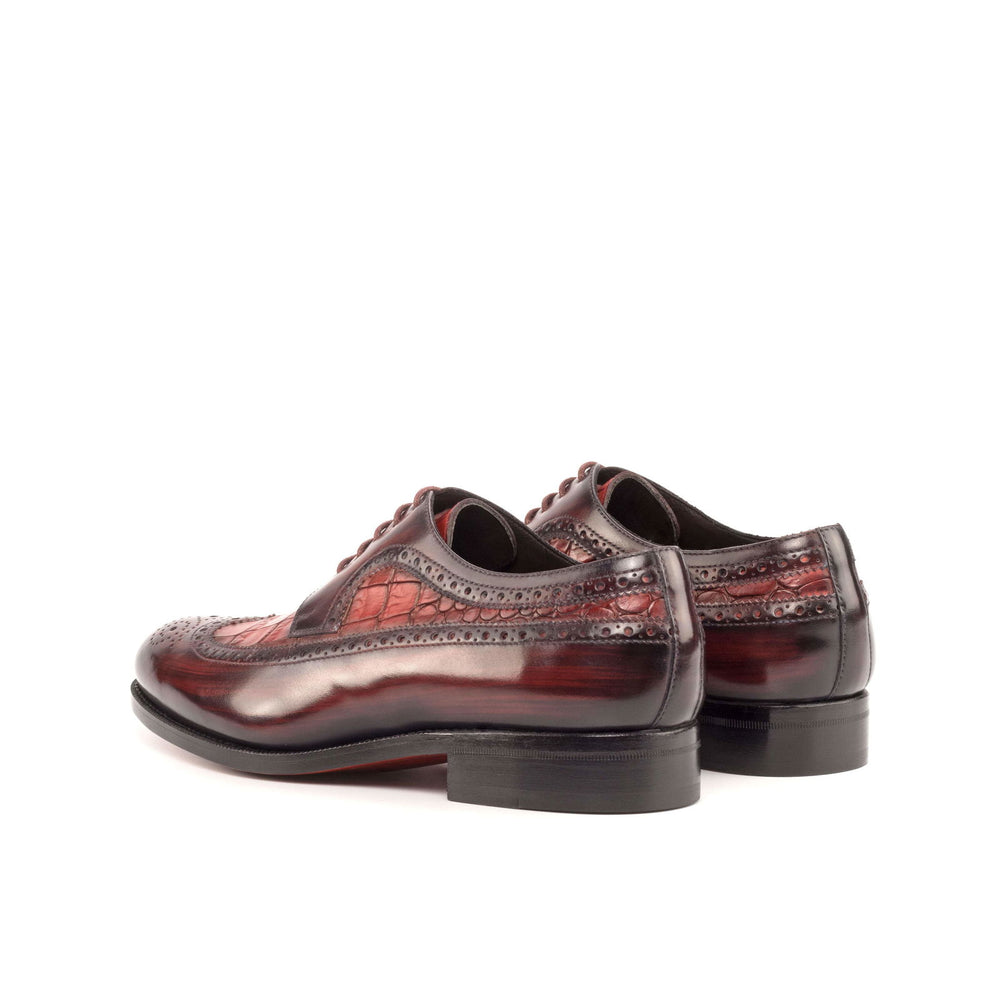 Longwing Blucher-Painted Croco, Patina, Red, Burgundy 2-MERRIMIUM-WS
