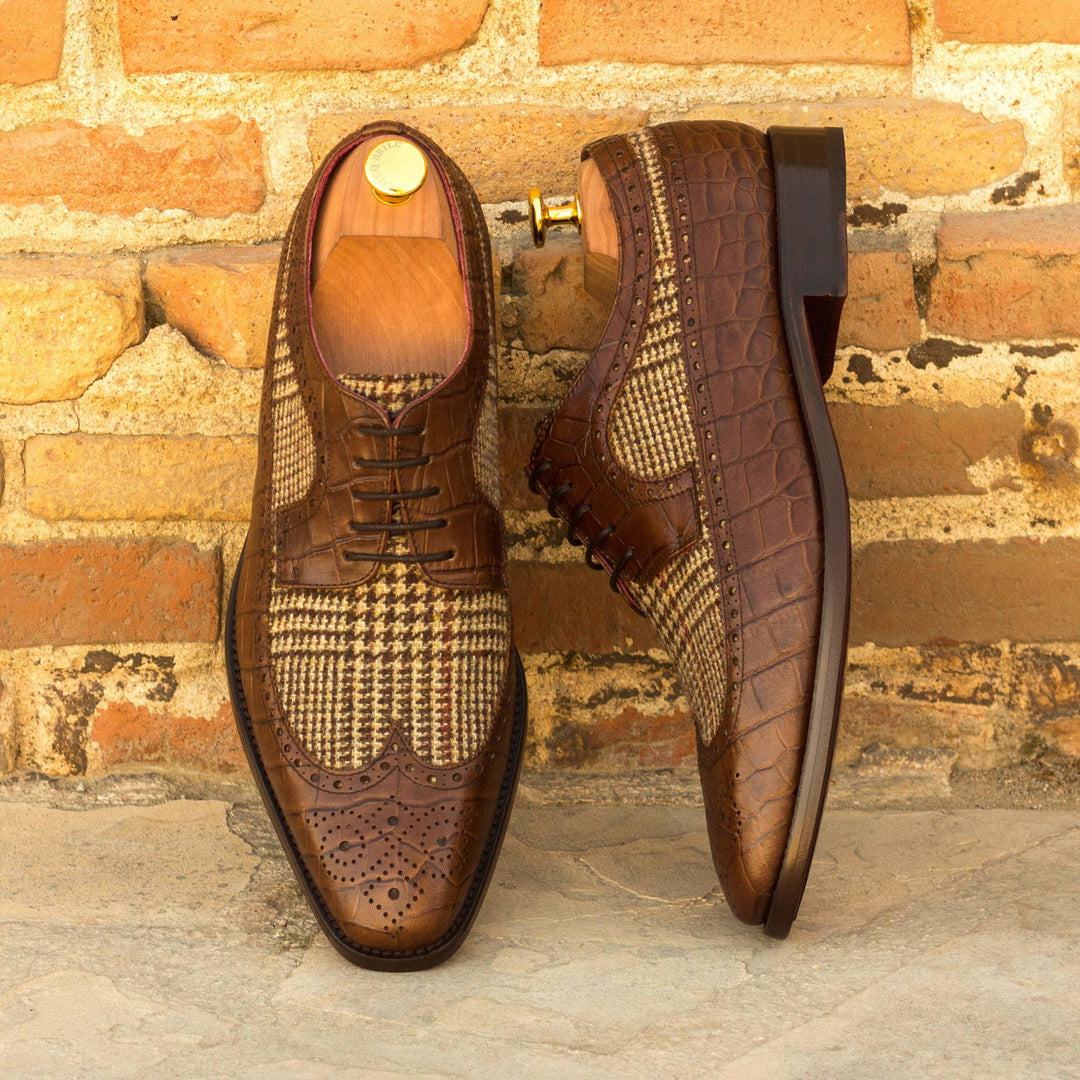 Longwing Blucher-Painted Croco, Sartorial, Brown 1-MERRIMIUM-WS