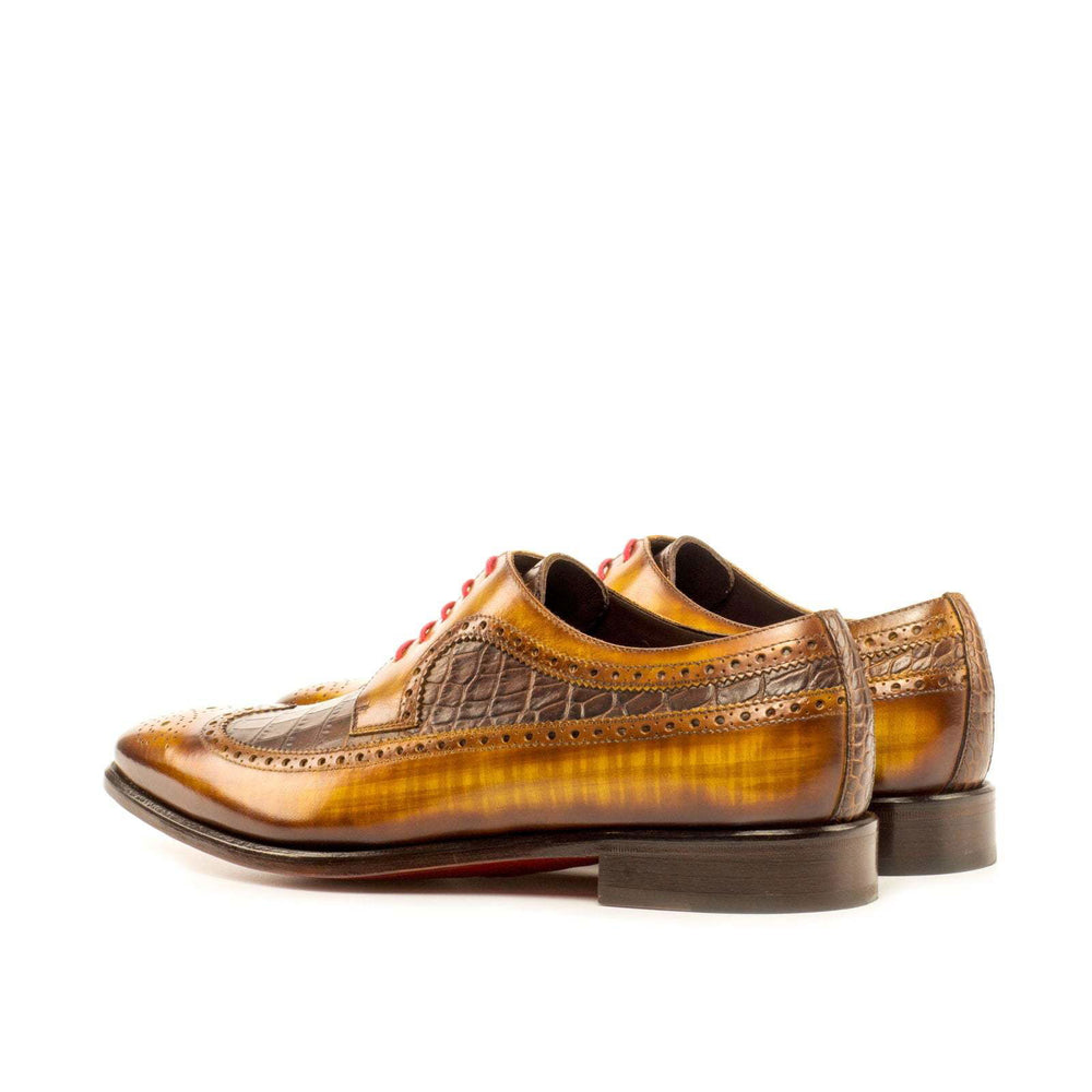 Longwing Blucher-Patina, Painted Croco, Brown 2-MERRIMIUM-WS