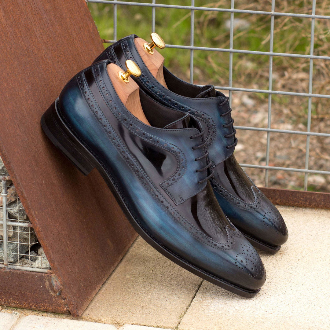 Longwing Blucher-Patina, Patent, Blue, Black 1-MERRIMIUM-WS