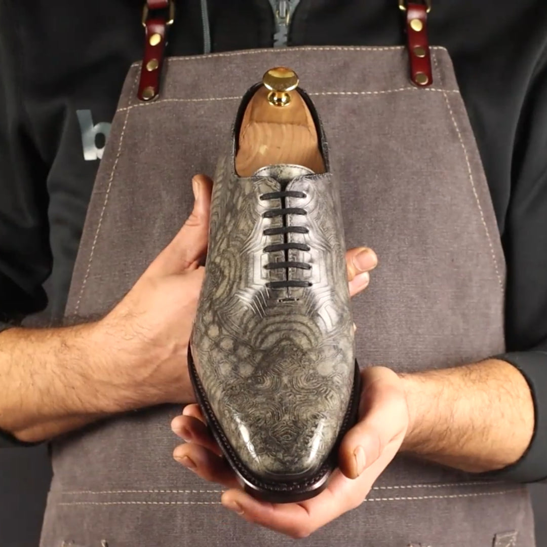 MERRIMIUM Men's Chain Ash Patina Marble Wholecut Goodyear Welt Shoes Limited Edition 2