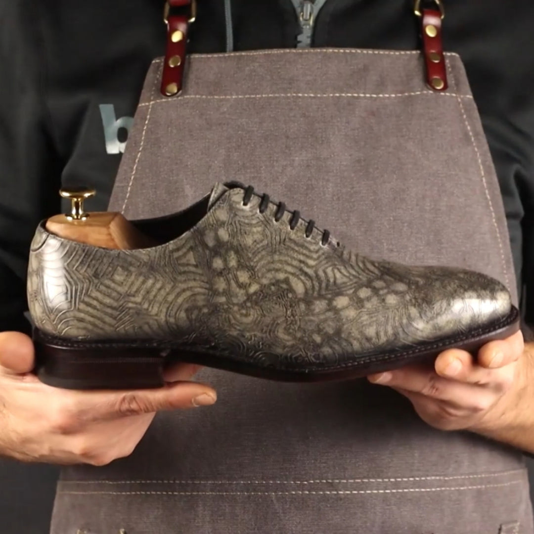 MERRIMIUM Men's Chain Ash Patina Marble Wholecut Goodyear Welt Shoes Limited Edition 3