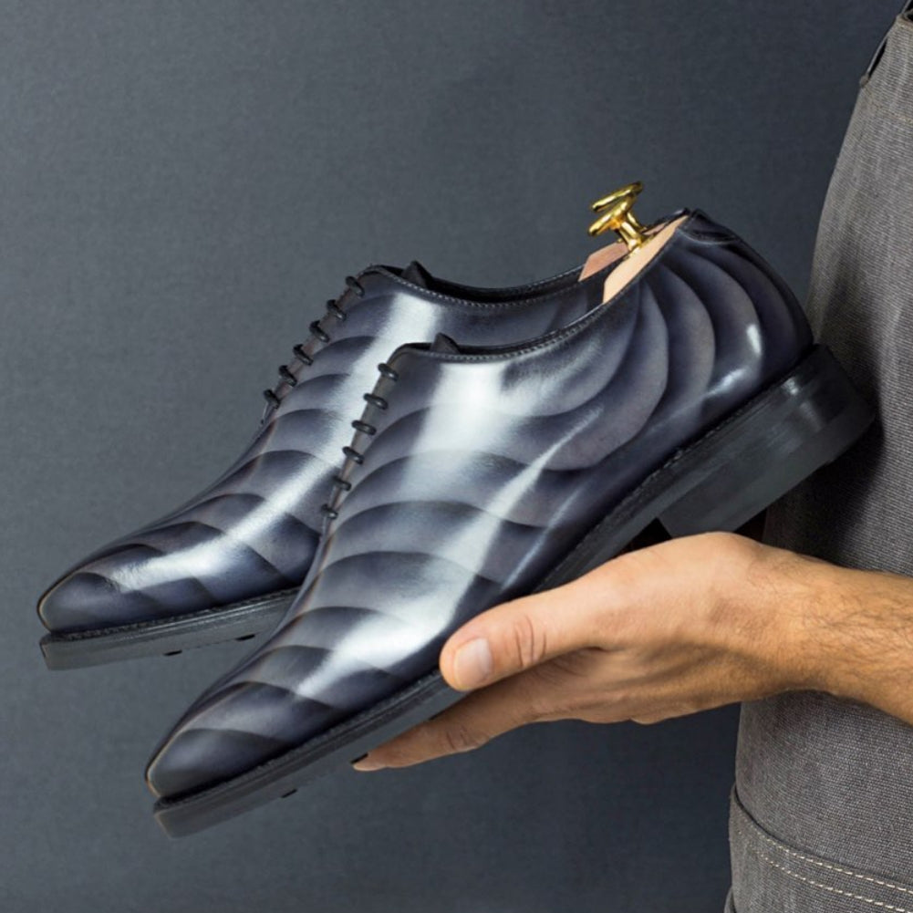 MERRIMIUM Men's Grey Dune Patina Wholecut Goodyear Welt Shoes Limited Edition