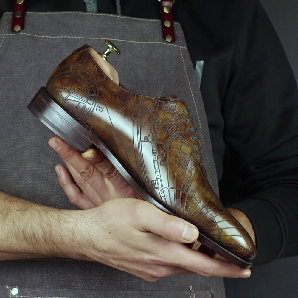 MERRIMIUM Men's Wholecut Goodyear welt Patina Shoes Cartography Limited Edition 4