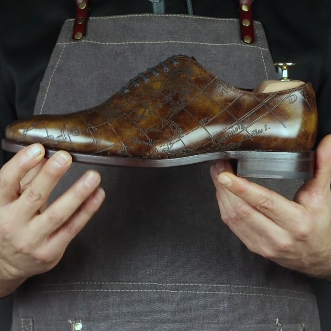 MERRIMIUM Men's Wholecut Goodyear welt Patina Shoes Cartography Limited Edition 6