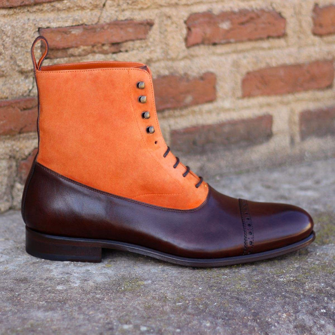 Men's Balmoral Boots Leather Dark Brown Orange 1881 1- MERRIMIUM--GID-1533-1881