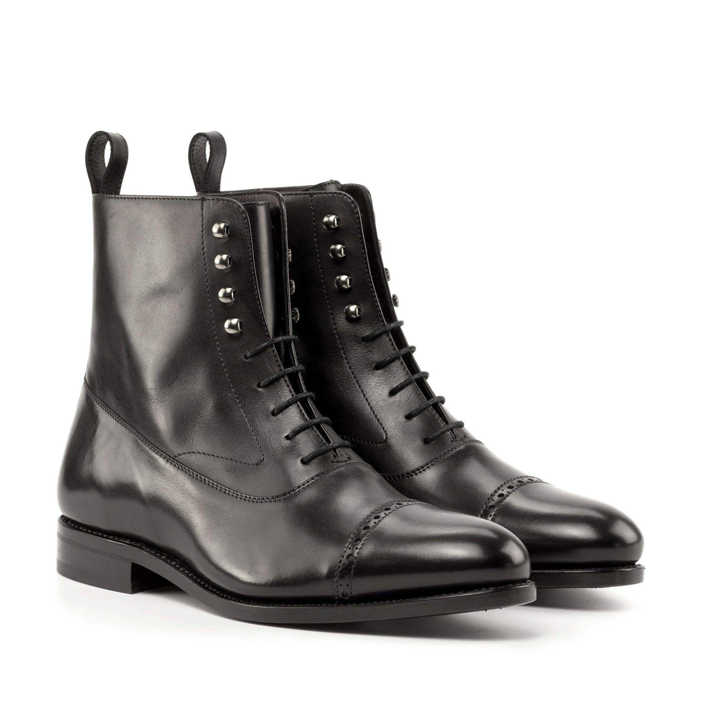 Men's Balmoral Boots Leather Goodyear Welt Black 5034 3- MERRIMIUM