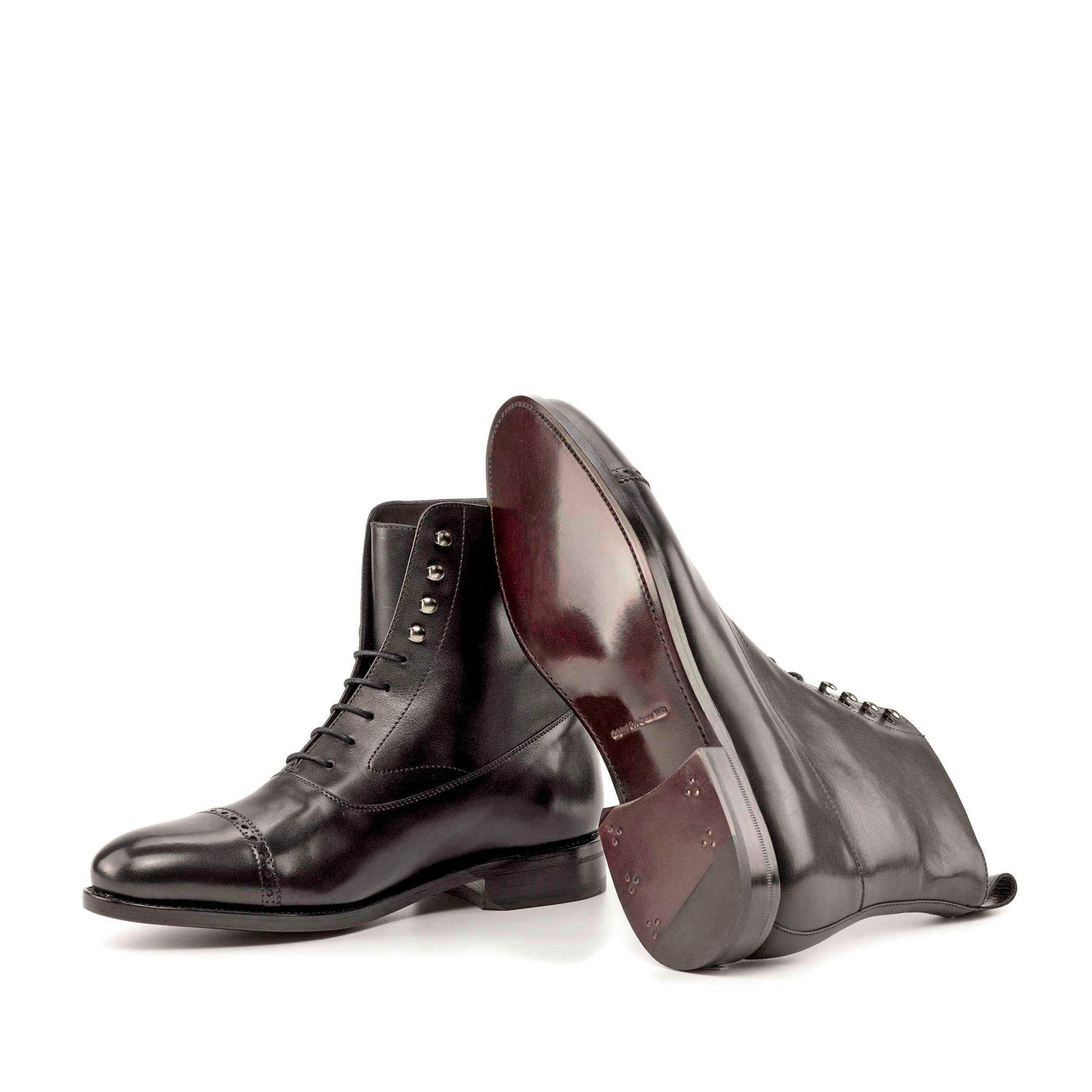 Men's Balmoral Boots Leather Goodyear Welt Black 5034 2- MERRIMIUM