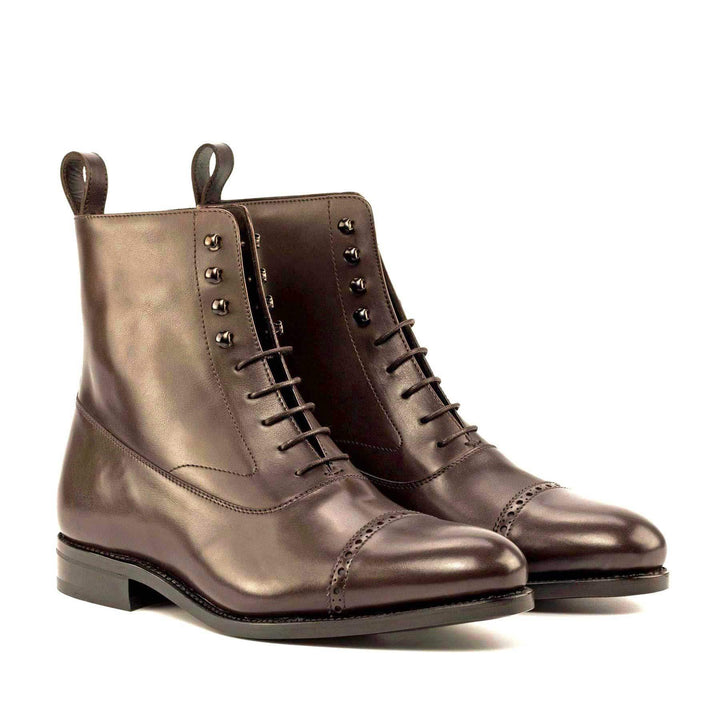 Men's Balmoral Boots Leather Goodyear Welt Dark Brown 4994 3- MERRIMIUM
