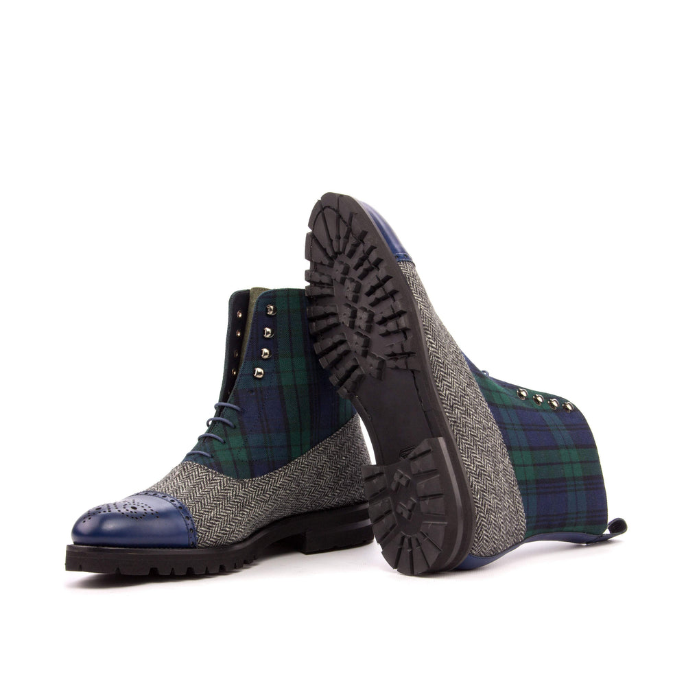 Men's Balmoral Boots Leather Green Grey 3428 2- MERRIMIUM