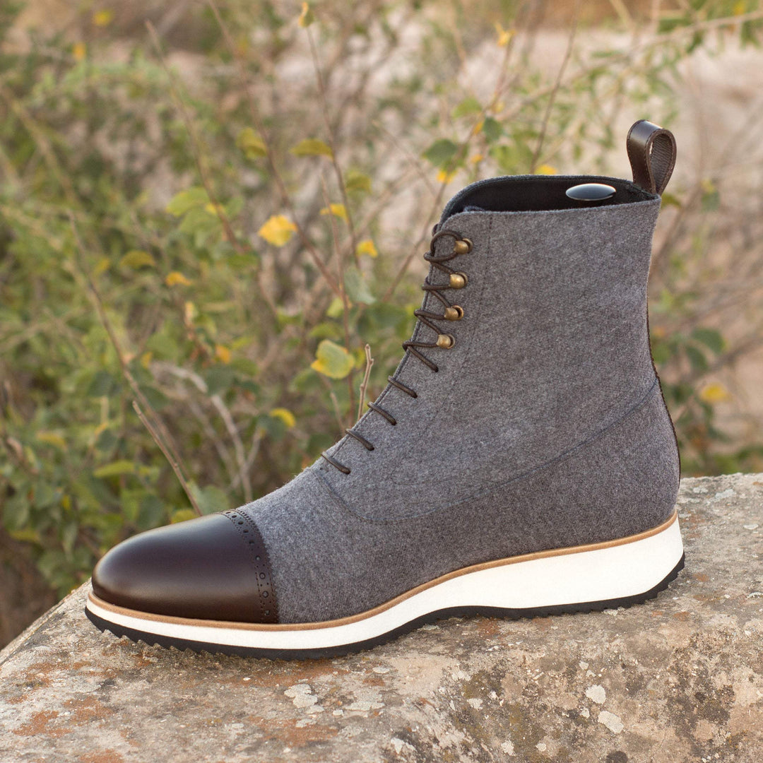 Men's Balmoral Boots Leather Grey Dark Brown 3665 1- MERRIMIUM--GID-1533-3665