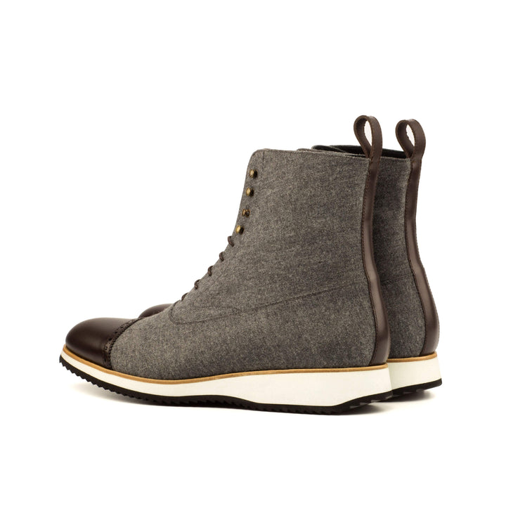 Men's Balmoral Boots Leather Grey Dark Brown 3665 4- MERRIMIUM