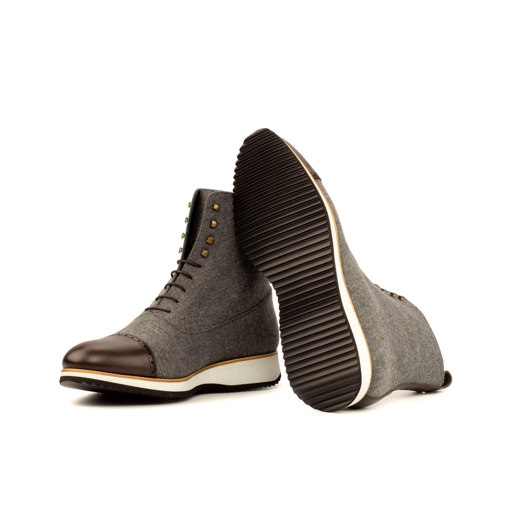 Men's Balmoral Boots Leather Grey Dark Brown 3665 2- MERRIMIUM