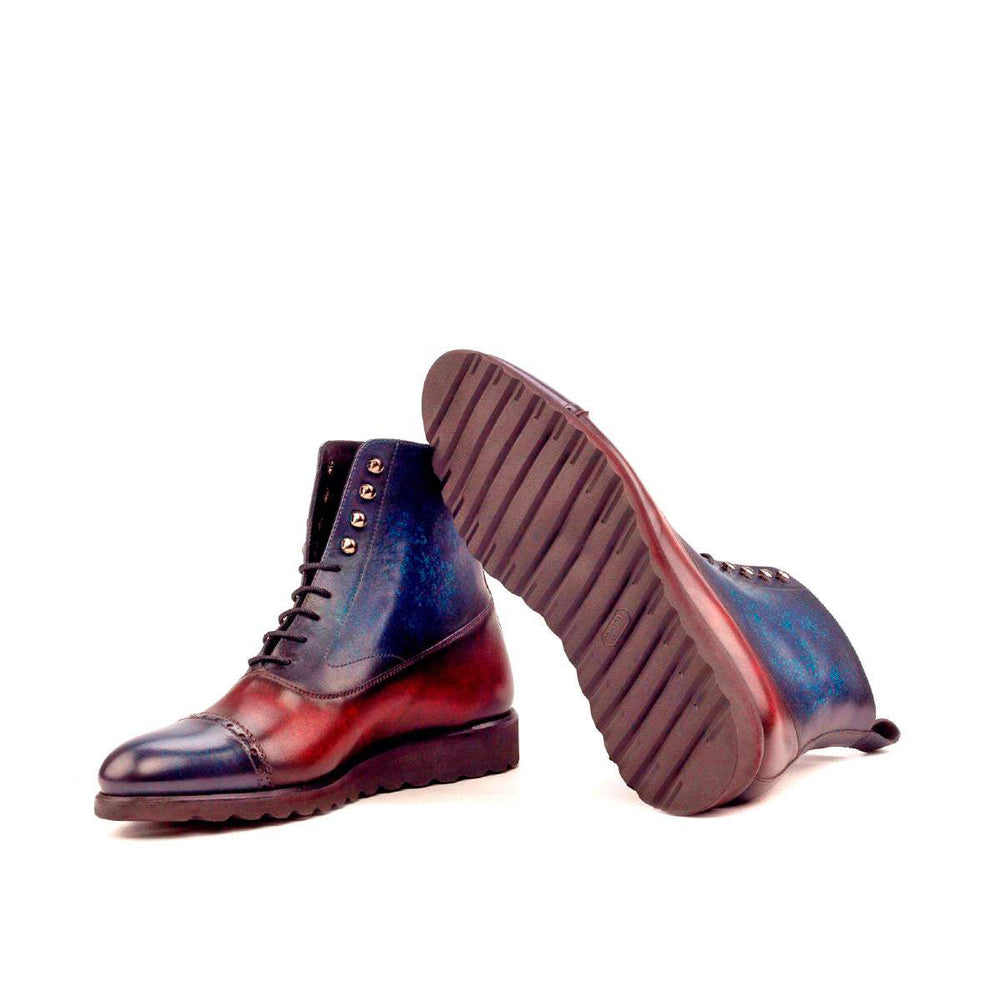 Men's Balmoral Boots Patina Blue Burgundy 2564 2- MERRIMIUM